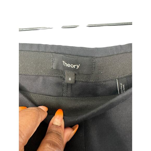 Theory Ankle Pants Black Pull On Stretch Office‎ Work Business Career Size 6 - Picture 2 of 10